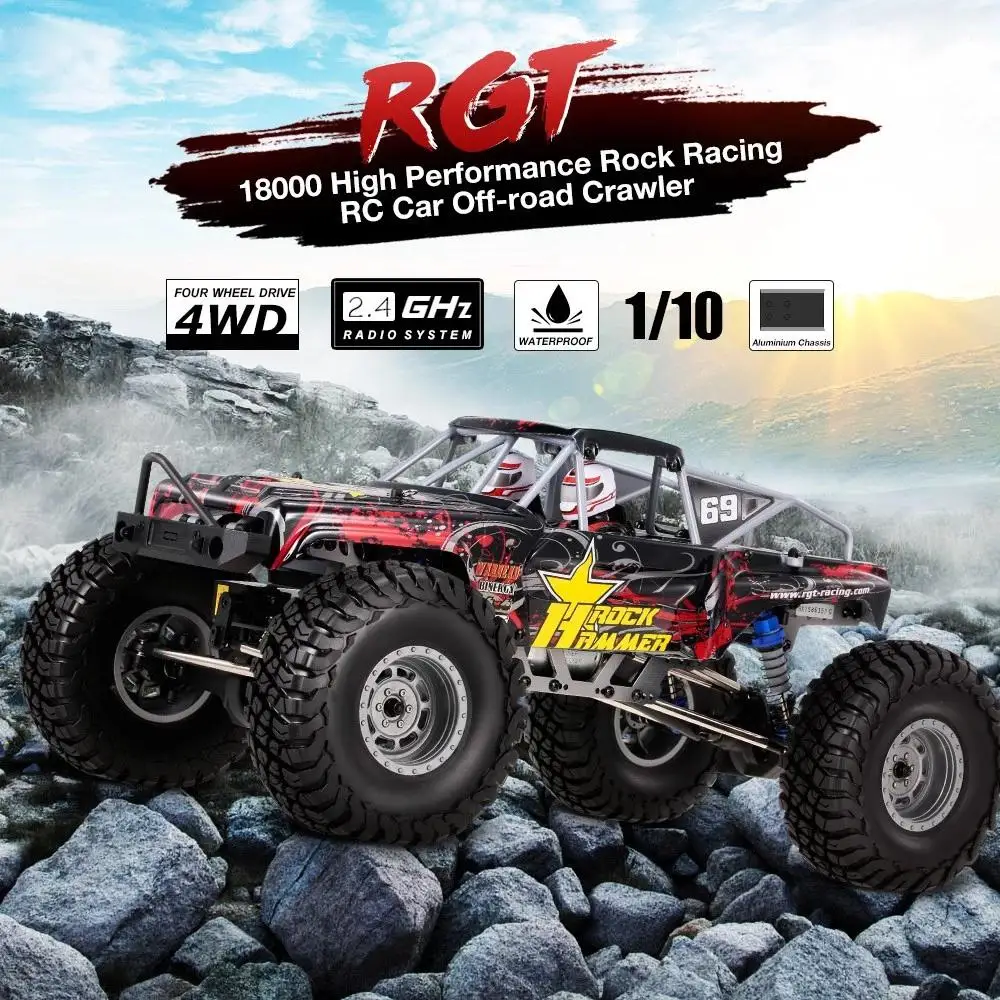 RCtown RGT 18000 1/10 2,4 GHz 4WD водонепроницаемый гоночный Радиоуправляемый автомобиль внедорожник Рок Гусеничный RTC RC игрушка