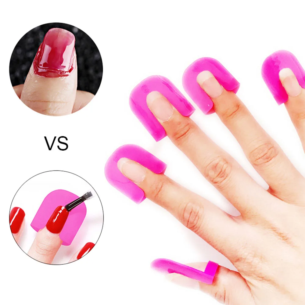26Pcs UV Gel Nails Design Nail Polish Varnish Protector Holder Manicure Finger Art Tips Cover Shield Tools Dropship | Красота и