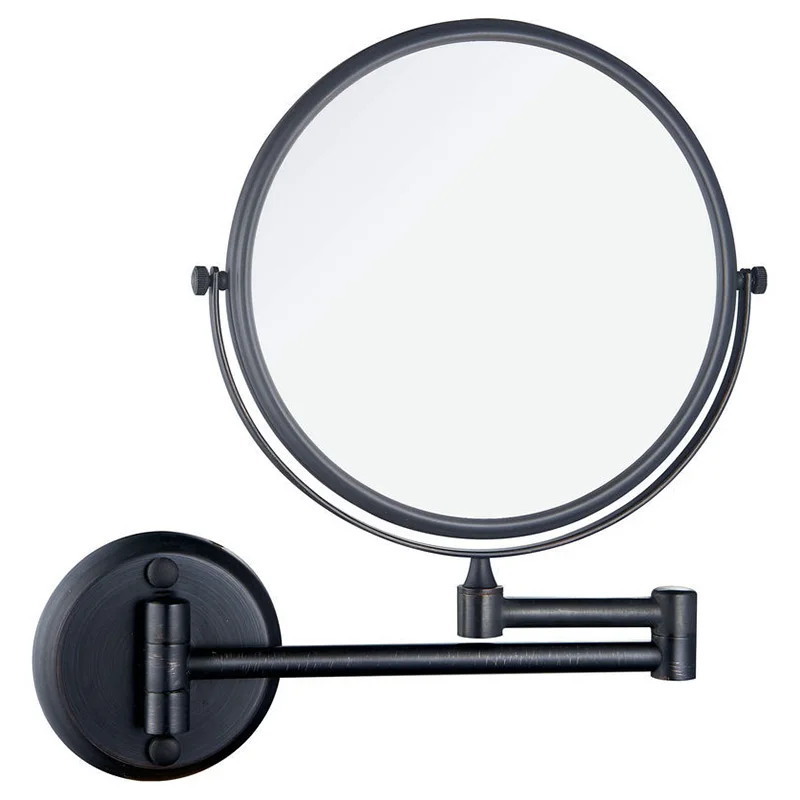 

-Wall Mounted Makeup Mirror,3X nification Makeup Mirror Adjustable Height Double-Sided Mirrors for Bathroom Vanity