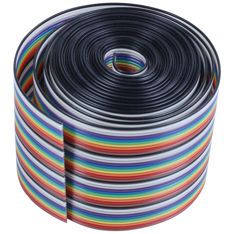 

ABKT-10ft 40 Way 40-Pin Rainbow Color IDC Flat Ribbon Cable 1.27mm Pitch