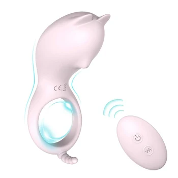 

Vibrating Delay Ring Remote Control 9-Speed Medical Silicone Waterproof Rechargeable Powerful Pleasure Toy for Male and Couples