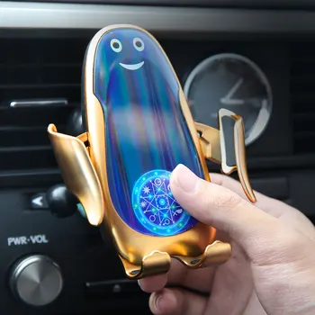 

Q6 car penguin bracket intelligent automatic induction wireless charging andUSB charging bracket Supports fast charging