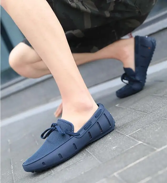 Durable Mens Lace Loafer Swims Casual 