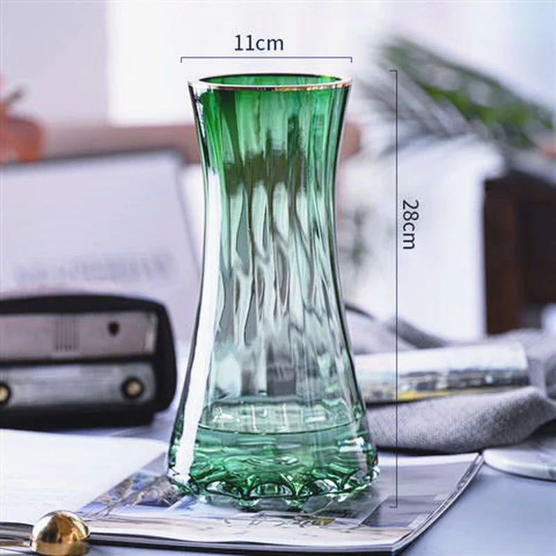 Light Luxury Gold-Painted Transparent Glass Vase 5