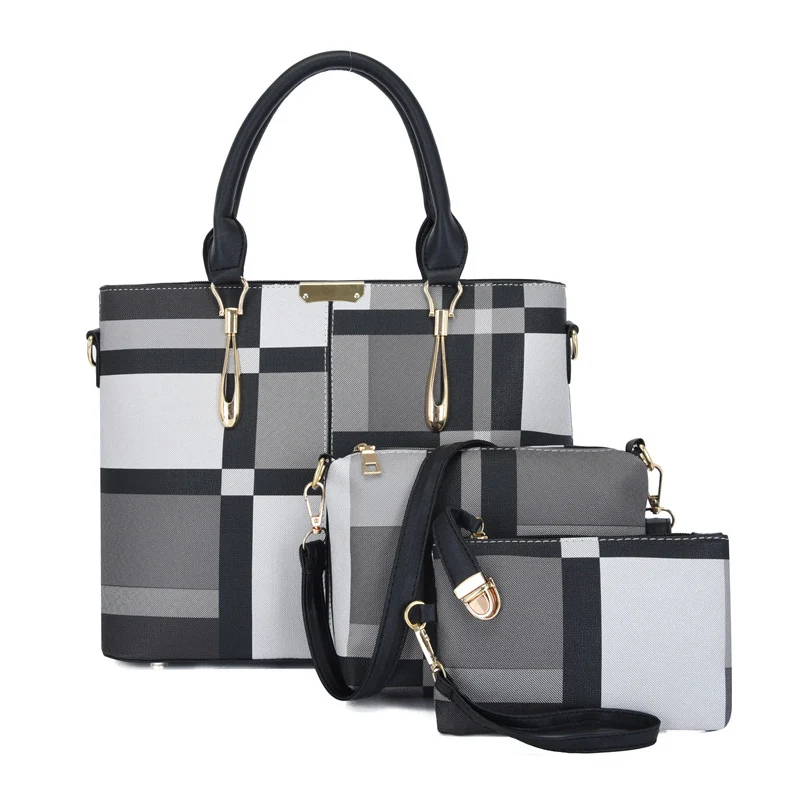 SMOOZA Luxury Handbags 2021 Plaid Women's Bags Designer Tassel Purses And Shoulder Bag Set 4 PCS/Set Female Bolsa Feminina | Багаж и