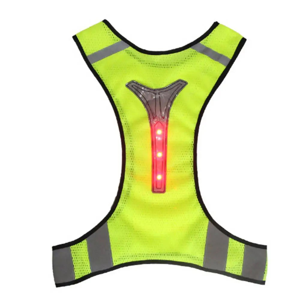 LED Reflective Night Running Cycling Safety Warning High Visibility Vest Jacket