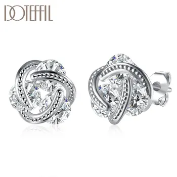 

DOTEFFIL 925 Sterling Silver/18K Gold/Rose Gold AAA Zircon Earrings For Women Jewelry Fashion Jewelry Wedding Party Gift