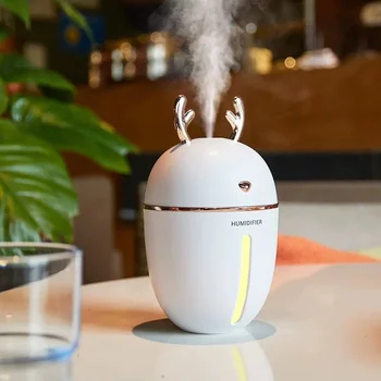 

450ml USB Air Humidifier Mini Ultrasonic Mist Essential Oil Car Aroma Diffuser LED NightLight Humidifier Fogger Christmas Gift