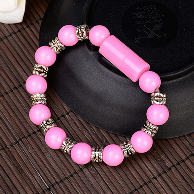 Smart Charger Bracelet Beads USB Invisible Charging Data for IPhone Type C Android Women Bracelet Jewelry Wrist