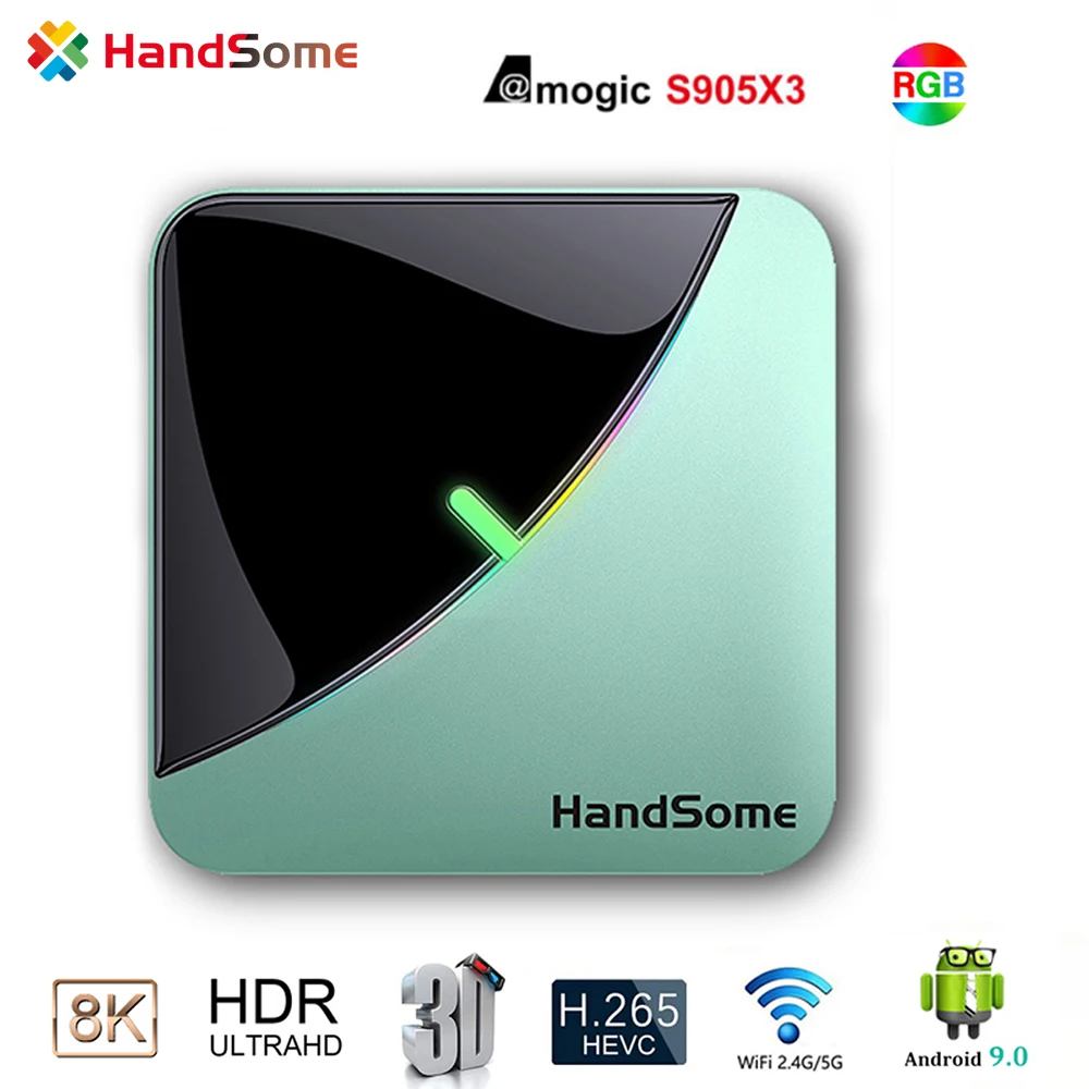 Billig Iptv A95X F3 Air 8K RGB Licht TV Box Android 9.0 Amlogic S905X3 4GB 64GB Dual Wifi 4K 60fps Netflix Youtube Smart TV A95X Airxxx