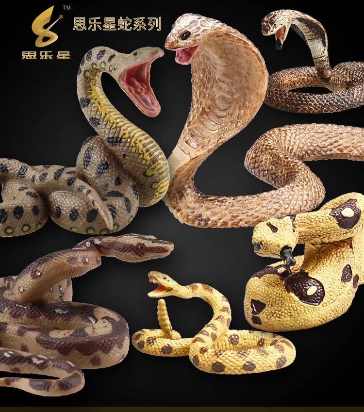 Boutique Artificial Snake Model Rattlesnake Viper Crawling Toy Animals Children Early Childhood Cognitive Decoration
