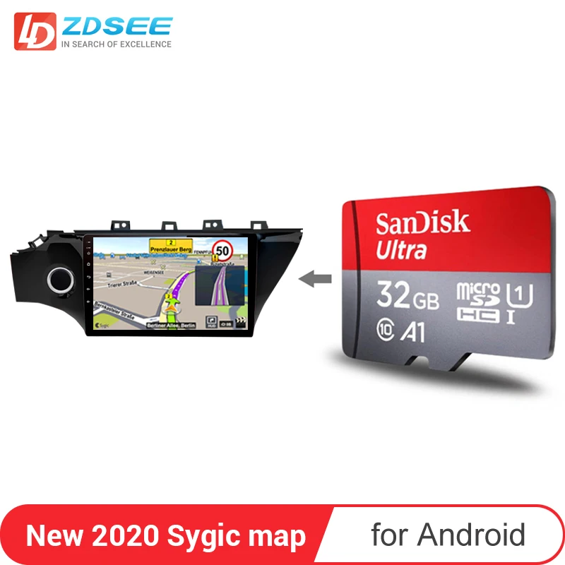 Автомагнитола с GPS навигацией для KIA RIO карты бесплатным обновлением карта micro SD