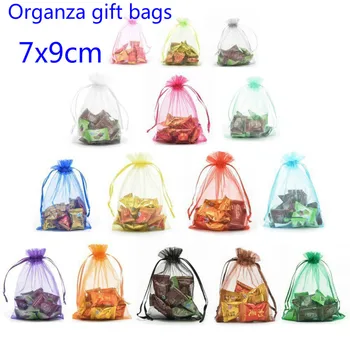 

10pcs 7x9cm Organza Gift Bag Jewelry Packaging Candy Christmas Halloween Wedding Party Goodie Packing Favors Cake Sweets Bags