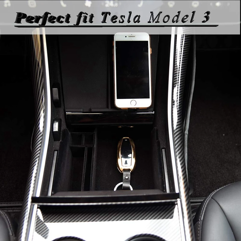 Автомобильный органайзер для центральной консоли лоток Tesla Model 3 2017 2019 аксессуары