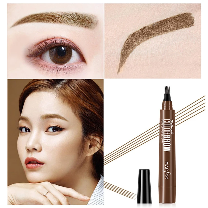 1pc Waterproof Fork Tip Eye Brow Pencil Long Lasting Fine Sketch Liquid Eyebrow Tattoo Pencil Pro Microblading Eyebrow Pen