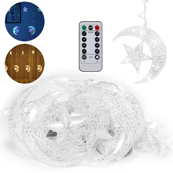 

138 LED Star Moon Curtain Stringlights Decorations for Wedding Party Home Garden Bedroom JDH88