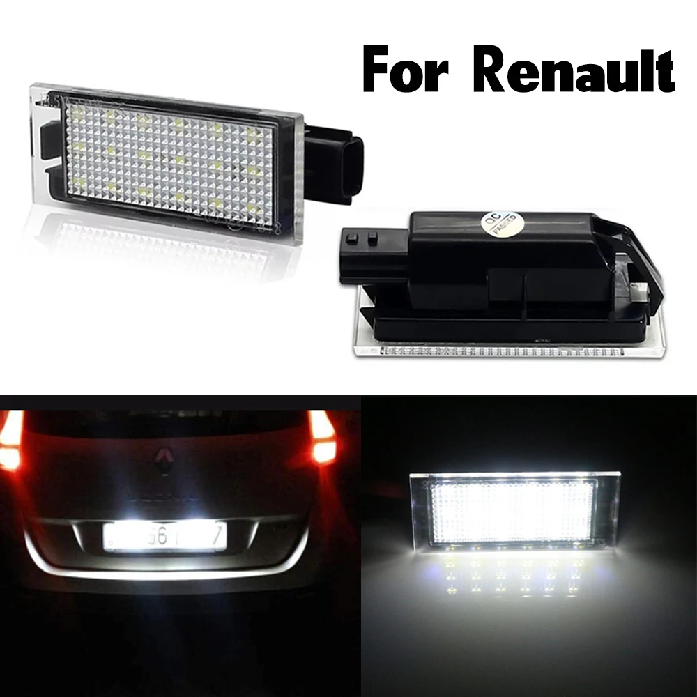 

2x LED License Number Plate Light Lamps For Renault Megane 2 Megane 3 Clio 3 Laguna 2 3 Twingo Master Vel Satis for Opel Movano