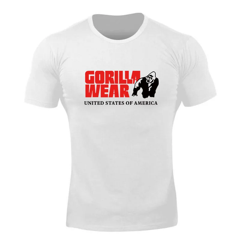 Футболка мужская с принтом Gorilla хлопковая тенниска круглым вырезом и короткими
