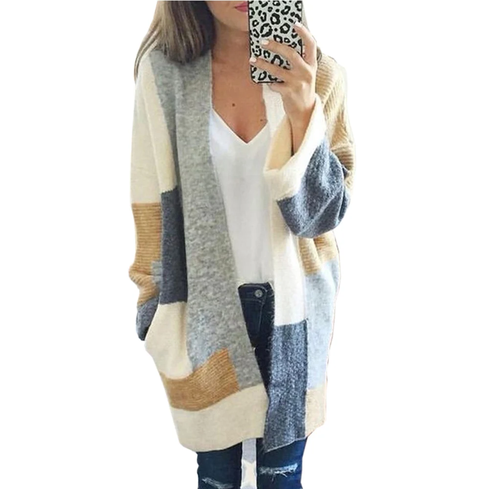 

Women Sweaters Casual Gray Korean Style Plus Size Office Lady Loose Cardigan Spring 2019 Female Fashion Elegant Tops Knitwear