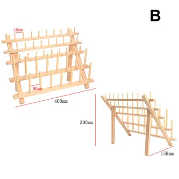 

Foldable Wooden Thread Rack with Spools for Sewing Quilting Embroidery JS23