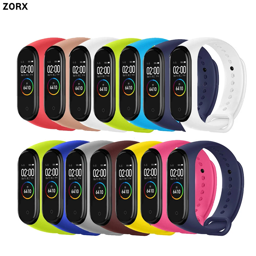 Цветной ремешок MI Band 4 аксессуары Pulseira Miband 4/3 сменный силиконовый для Xiaomi MI4 умный