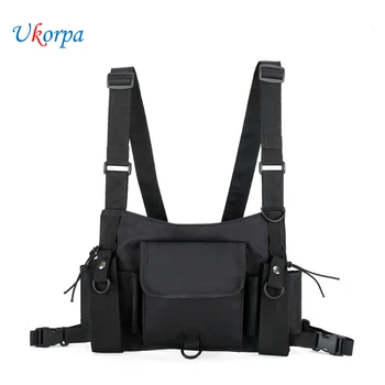 

Trendy Women Men Bag Street Tactical Multi-pocket Chest Bags Portable Waterproof Nylon Vest Type Bags Functional Hip Hop Bag