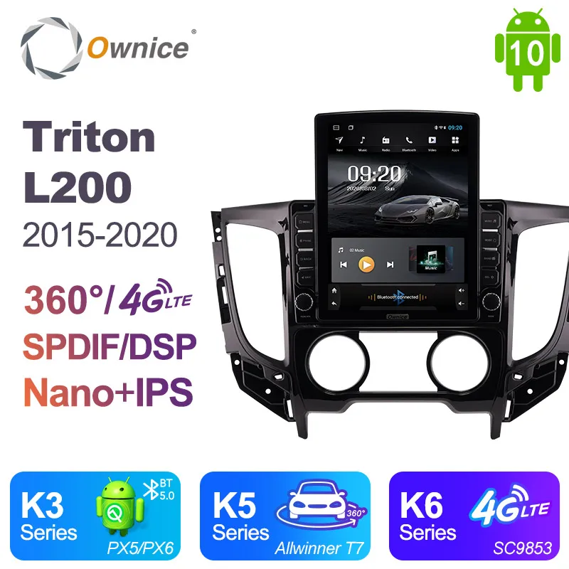 Style DSP 9.7" 2 din Android 10.0 Car Radio Stereo For Mitsubishi Triton L200 2016-2018 Car DVD GPS player 360Panorama DSP