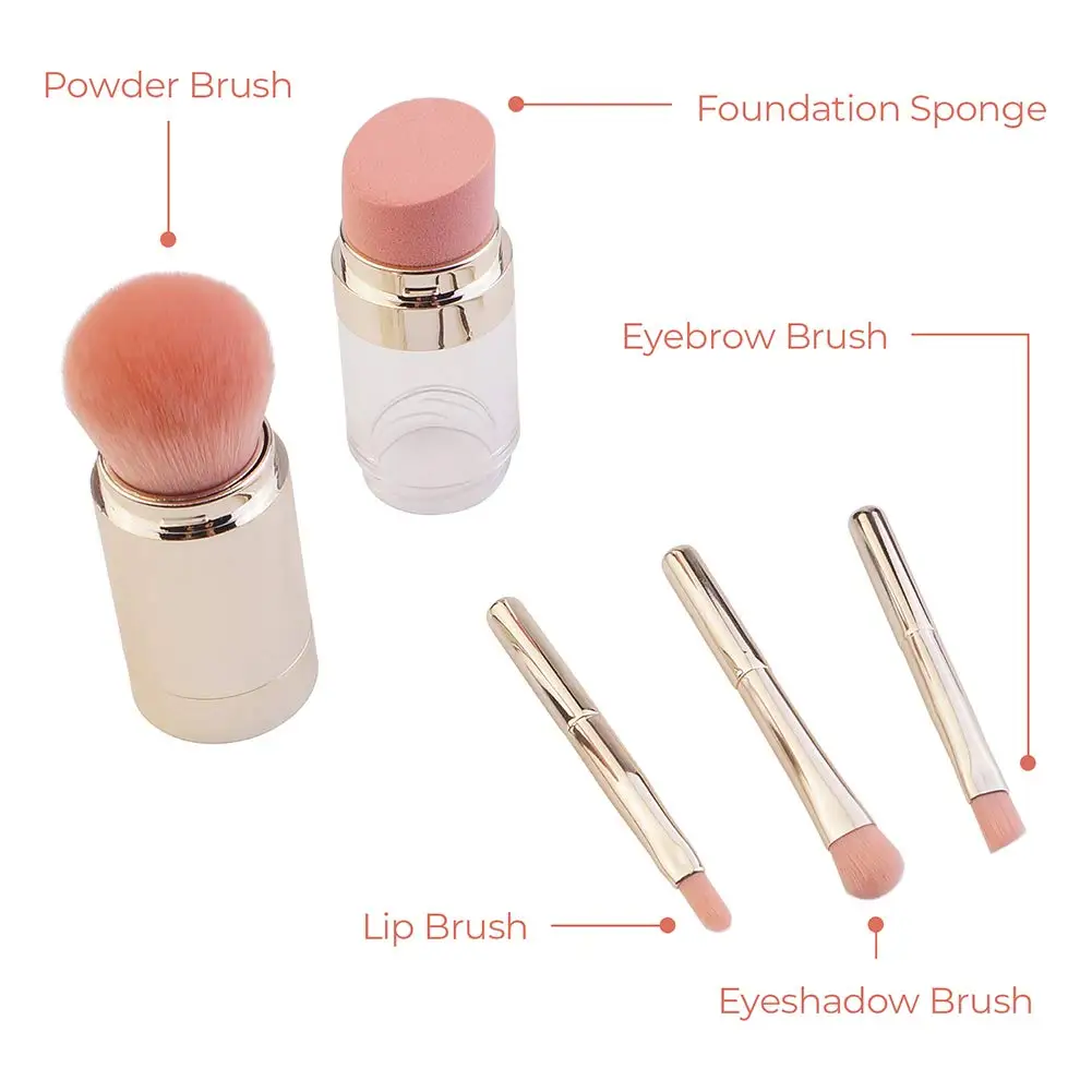 Pincéis de Maquiagem Portátil Fundação Sombra Sobrancelha Delineador Blush pó Escova Cosméticos Corretivo Profissional Maquiagem Ferramenta 6 Aplicador de sombra