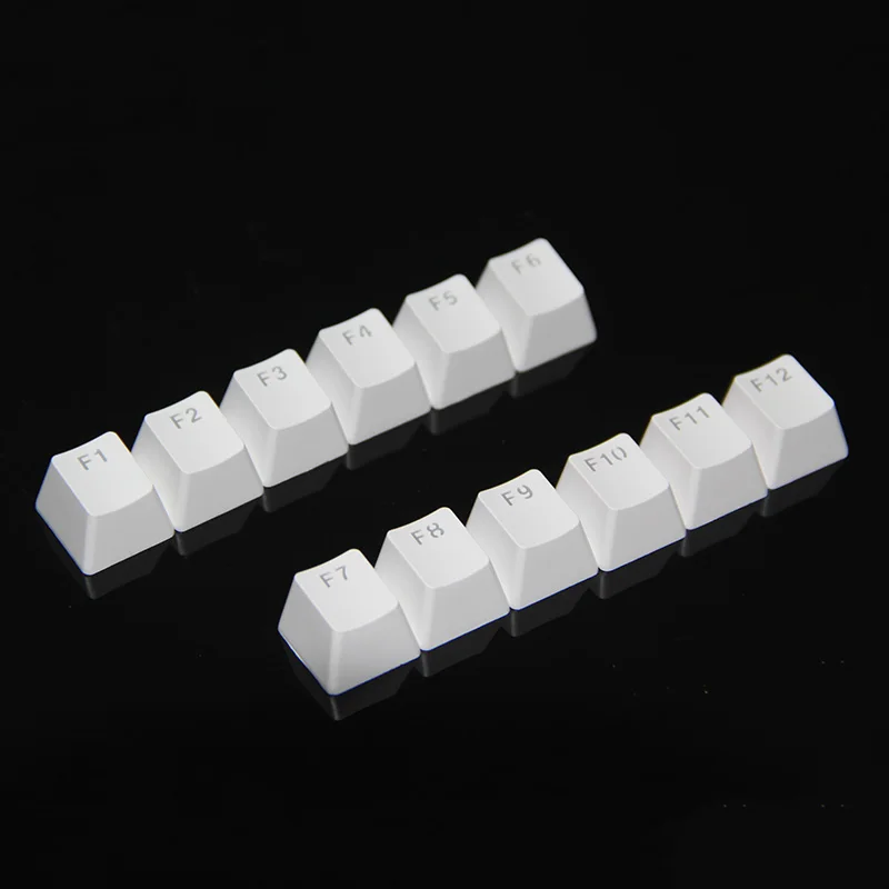 Mechanical Keyboard Keycap Set - DIY Customization, Repair, Replacement, 12pcs/Lot, White and Black, 1U Description Image.This Product Can Be Found With The Tag Names Computer cleaners, Computer Office, Mechanical keyboard