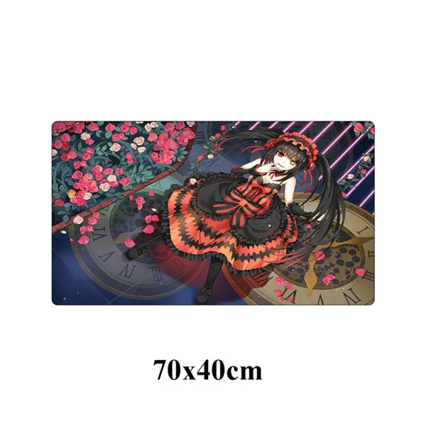 DATE A LIVE Аниме Коврик для мыши Большой 70x40 см сексуальная девушка игровой коврик для мыши геймер отаку прочная Клавиатура pad Отаку Коврик для ноутбука - Цвет: Красный