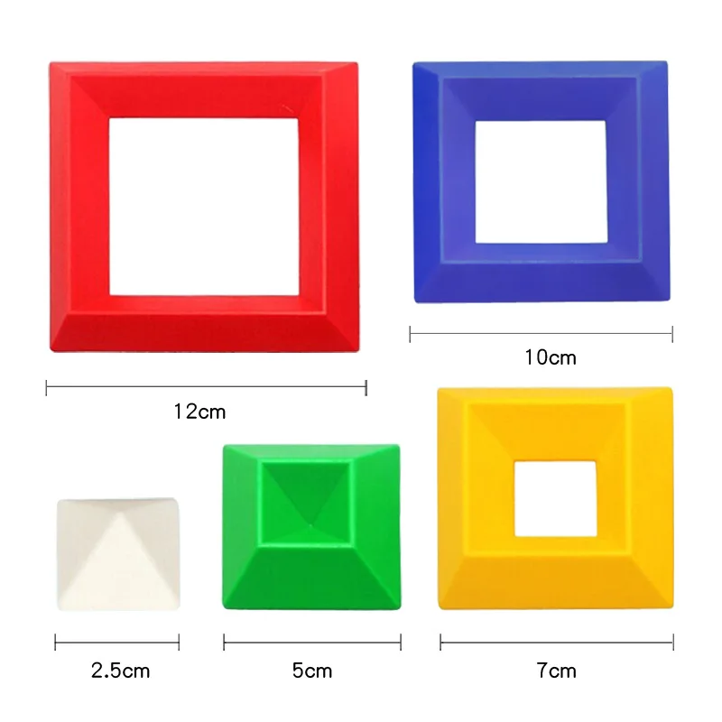 Kids Coloful Pyramid Diamond Stacking Blocks Toys Set Creative 3D Building Blocks Stacking Game Montessori Toy Gift For Children 6