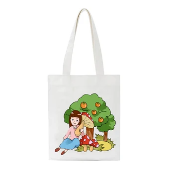 

Cartoon Playing Children Print Women Canvas Tote Bags Creative Reusable Shopping Bag Ladies Fashion Eco Bag Shopper Shoulder Bag
