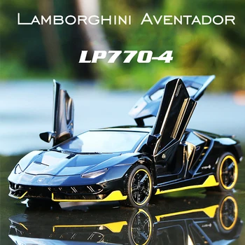 

1:32 Diecast Model Car LP770 LP750 Metal Pull Back Sell Well High Simulation Sound And Light Collection 3C Toys Gift Ornament