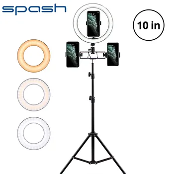 

spash 10 inch Ring Light Ring Lamp USB Dimmable Annular Lamp LED Ring Lamp with Phone Holder and 160cm Tripod for Youtube video