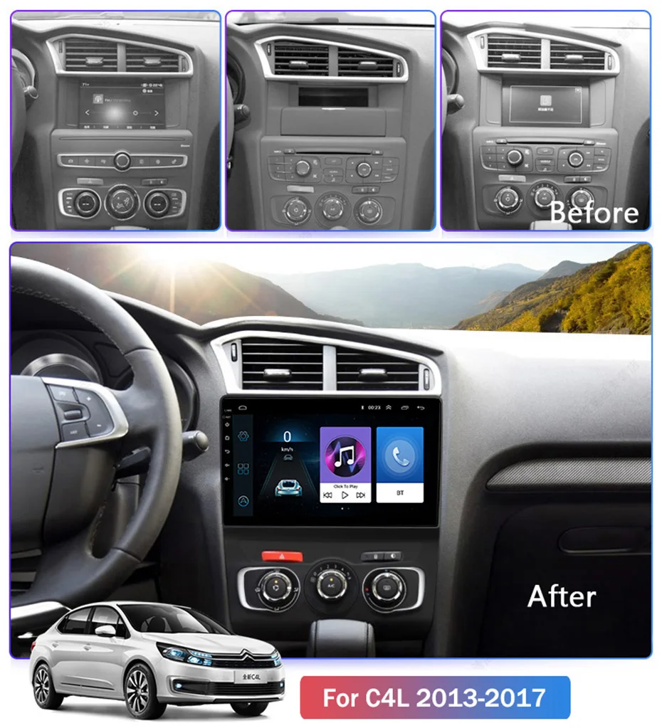 Для Citroen C4L 2013- автомобильный Радио Мультимедиа Видео плеер навигация gps Android 8,1 аксессуары SWC BT wifi седан без dvd