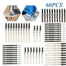60 peças sortidas universal jigsaw blades conjunto de metal madeira sortidas lâminas carpintaria jig viu lâminas ferramenta elétrica lâmina serra