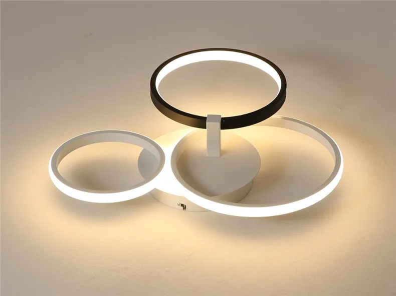 Белый+ черный современный Led люстра освещение для спальни sduty столовая акрил Блеск lampadario Потолочная люстра