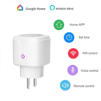 

EU FR Plug 16A Smart WiFi Plug Adapter Voice Control Power Monitor Timing Function Socket Outlet APP work with Alexa Google Home