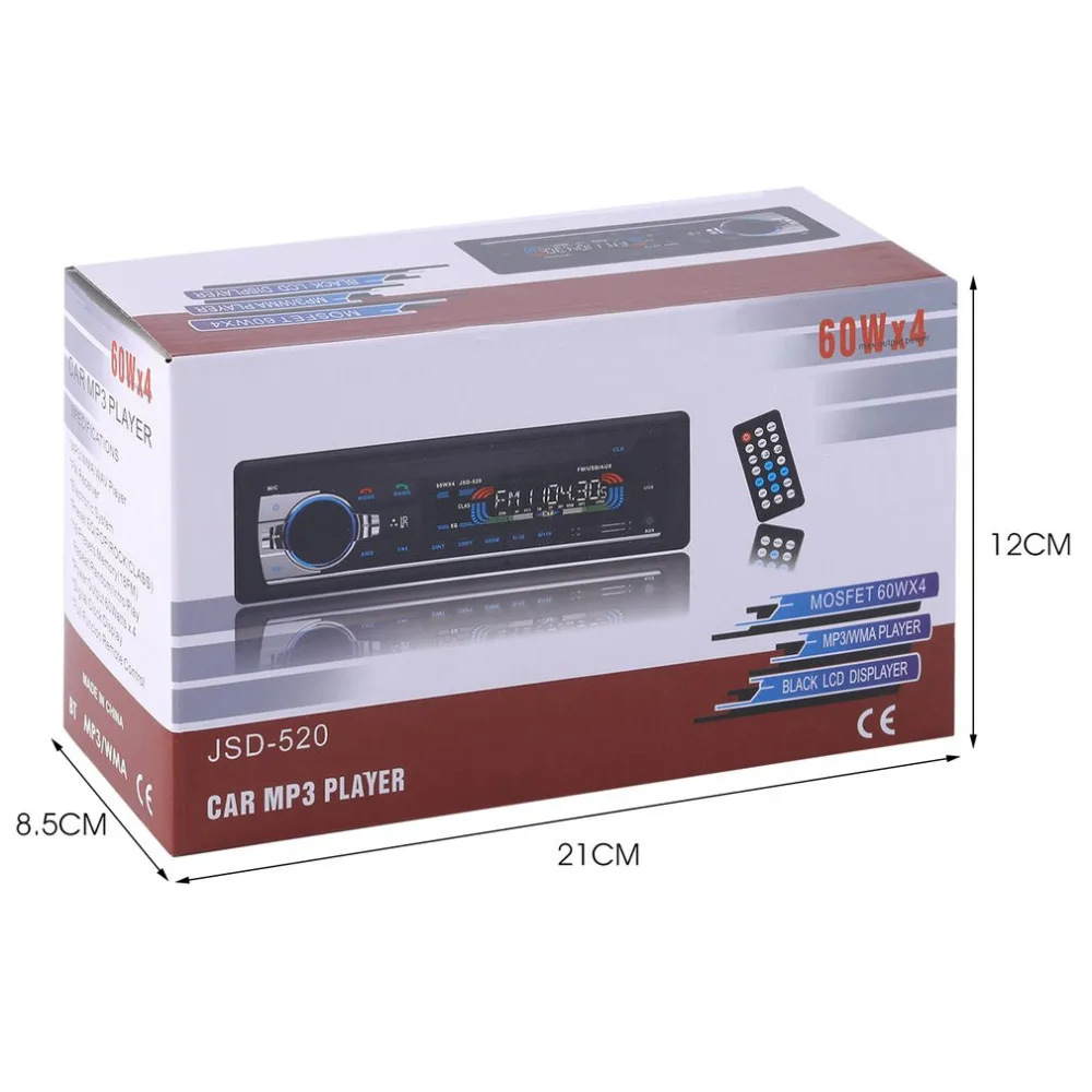 Car Radio Stereo Music Player Bluetooth Phone MP3 Remote Control 12V Car Audio Vehicle Music Device