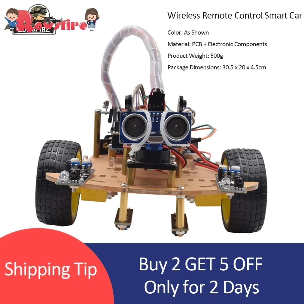 Rowsfire Wireless Remote Control Smart Car Infrared Control Robot Car For Arduino High-teach Programmable Toy For Children Adult