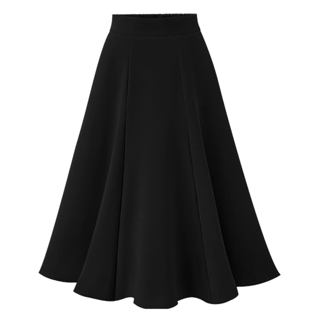 FREE OSTRICH 2019 Women Long Pleated Skirt High Waist Casual Party Cotton Thin Solid Solid Color Plus Size Loose Skirts 920