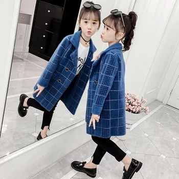 

Kids Girl Overcoat Winter New Thick Wool Coat for Girls Teens Autumn Jacket Warm Long Outerwear Children Windproof 8 10 12 year