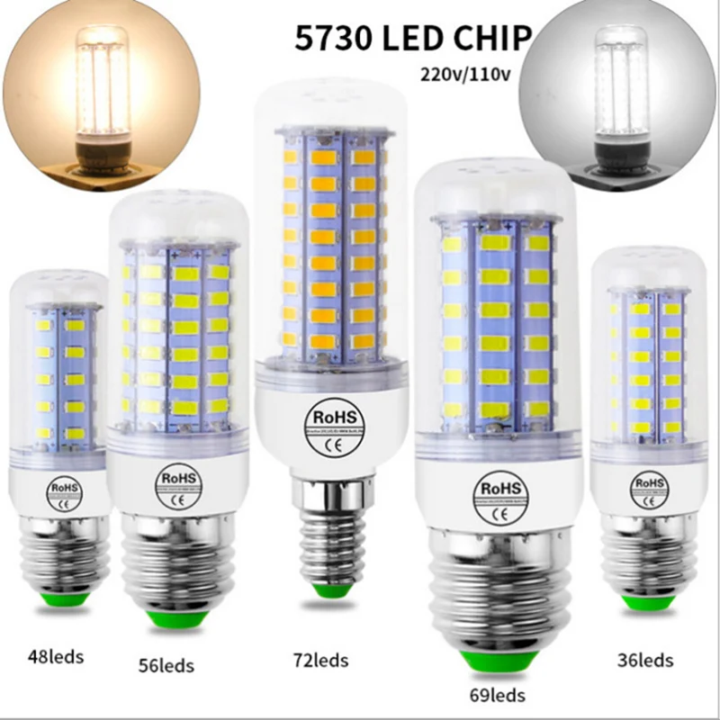 E27 Led Candle Bulb LED E14 Corn Lamp Energy Saving Light 220V for Home Chandelier Lighting | Лампы и освещение