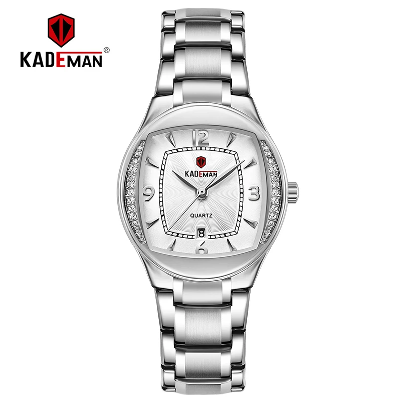 Новинка, роскошные женские наручные часы, полностью стальные часы под платье, Топ бренд KADEMAN, модные женские часы, 3ATM браслет, элегантные женские часы - Цвет: 838-S-W-S