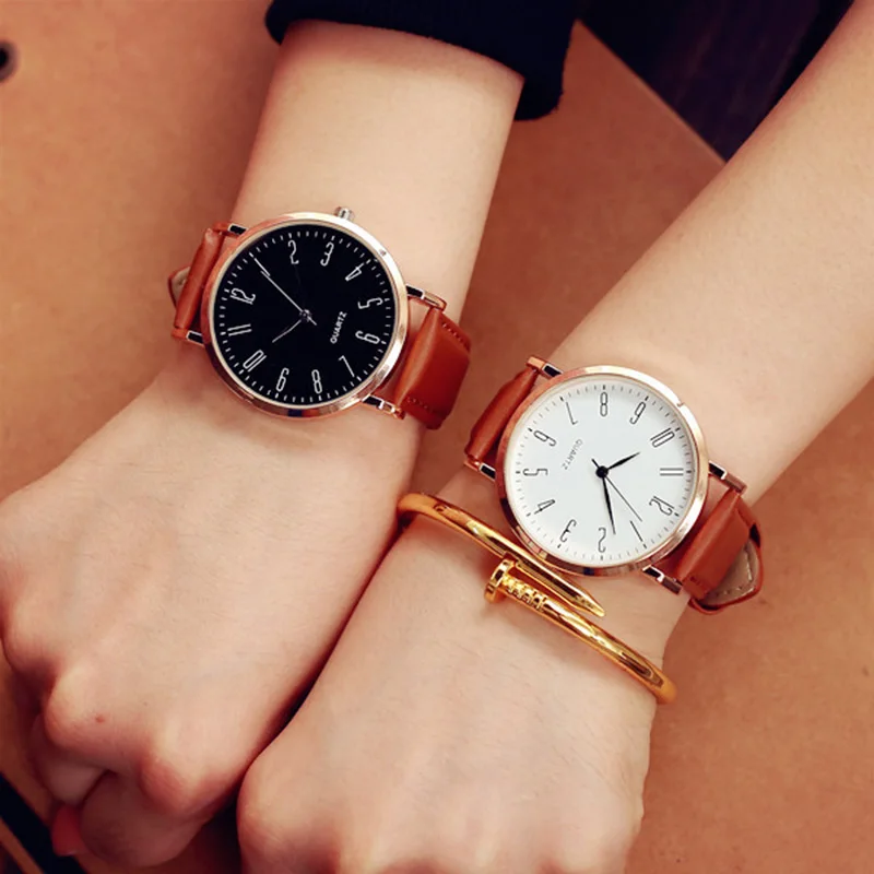 

Luxury Women Watches Ladies Quartz Watch 2019 Leather Band Rose Gold Waterproof Wristwatch Men Student Watch Relogio Feminino