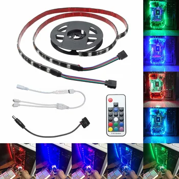 

Smuxi 2PCS 50CM 5050 SMD 17 Keys With Remote Control LED Strip Lighting for Home Decoration Desktop Screen BackLight Diode Tape