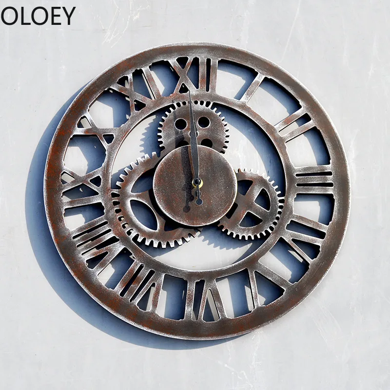 

Large Gear Wall Clock 3d Vintage Industrial Bar Clock Mechanism Creative Wall Watches Home Decor Reloj De Pared Wall Clocks 2020