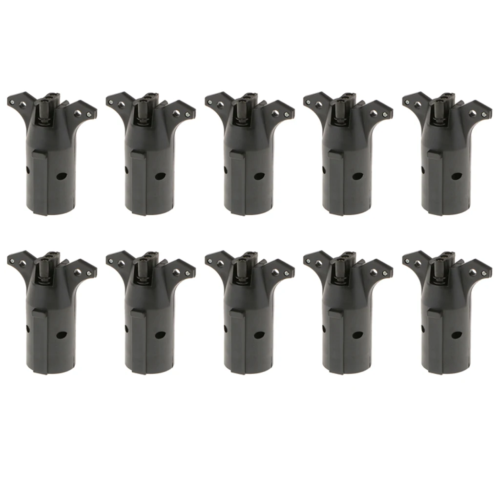 10x 7 Way Round to 4 Pin Flat Trailer Light Adapter Plug Connector RV Boat | Автомобили и мотоциклы