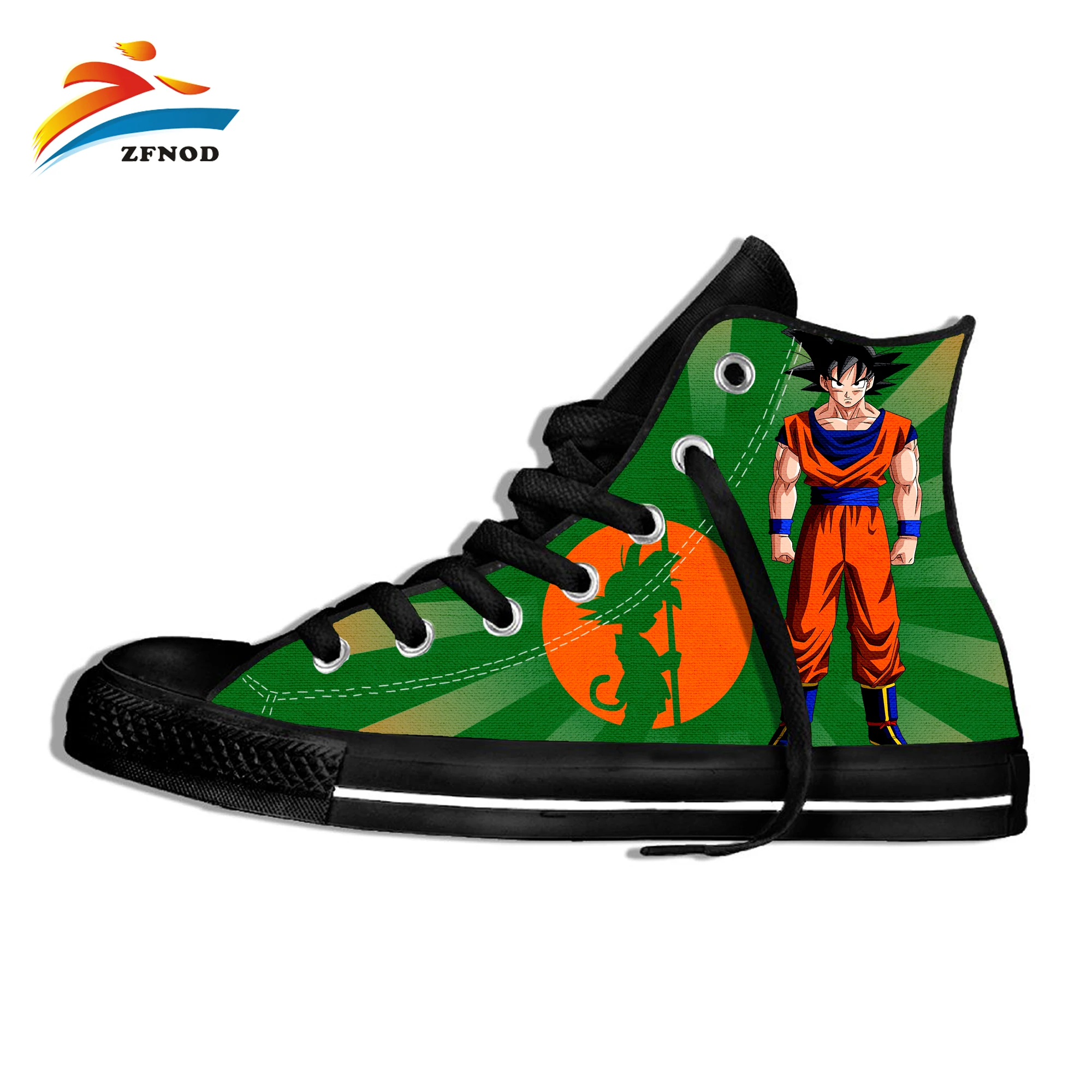 Обувь Dragon Ball; оранжевая обувь с v-образным вырезом и 3D-принтом Dragon Ball Z; Повседневная обувь; Ультра инстинкт Master Goku; летняя Вулканизированная обувь в стиле аниме «Hi Tops»
