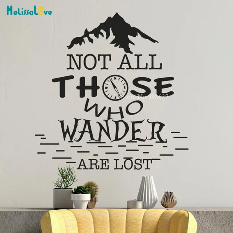 Not All Those Who Wander Are Lost Quote Wanderlust Wall Art Decal Home